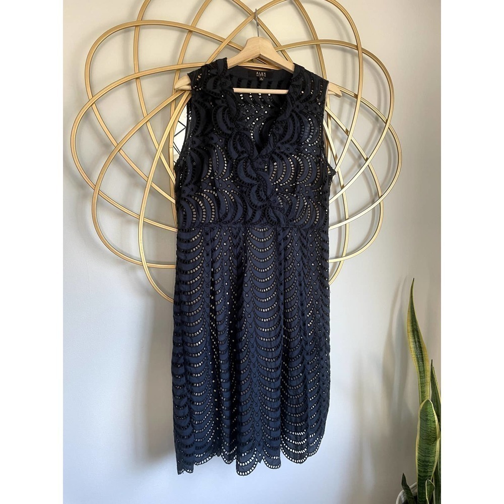 Alex Marie Black Lace Midi Dress